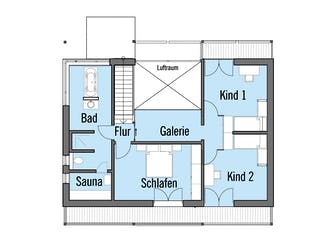 Fertighaus Alpenchic von Bau-Fritz Schlüsselfertig ab 780000€, Satteldach-Klassiker Grundriss 2