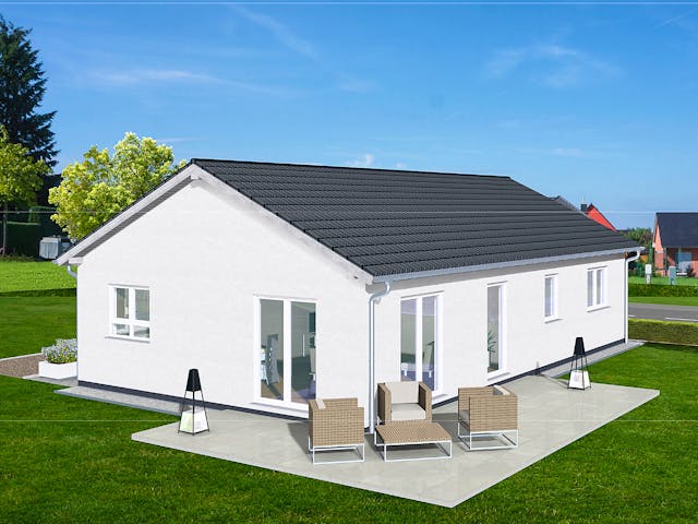 Massivhaus Bungalow 100 von AMB Massivhaus, Bungalow Außenansicht 1