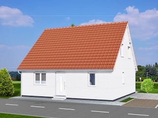 Massivhaus Classic 125 von AMB Massivhaus, Satteldach-Klassiker Außenansicht 2