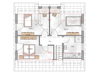 Massivhaus Classic 125 von AMB Massivhaus, Satteldach-Klassiker Grundriss 2