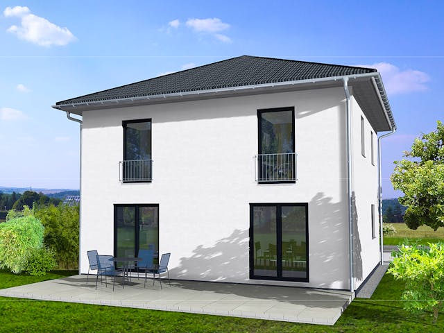 Massivhaus Villa 125 von AMB Massivhaus, Stadtvilla Außenansicht 1
