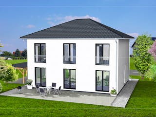 Massivhaus Villa 150 von AMB Massivhaus, Stadtvilla Außenansicht 1