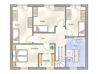 Massivhaus Villa 150 von AMB Massivhaus, Stadtvilla Grundriss 2