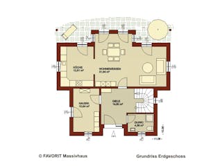 Massivhaus AM135 von FAVORIT Massivhaus, Stadtvilla Grundriss 1