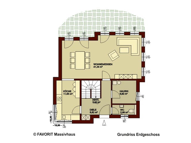 Massivhaus Ambiente 141 (inactive) von Favorit Massivhaus, Stadtvilla Grundriss 1