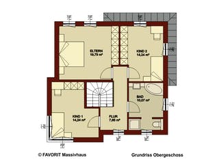 Massivhaus Ambiente 141 von FAVORIT Massivhaus, Stadtvilla Grundriss 2