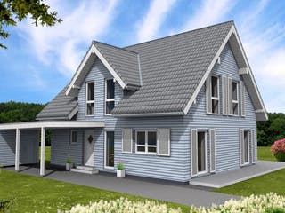 Fertighaus Ambiente 149 von Suckfüll Energiesparhaus Schlüsselfertig ab 400613€, Satteldach-Klassiker Außenansicht 1