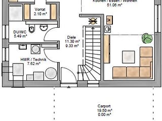 Fertighaus Ambiente 150 von Suckfüll Energiesparhaus Schlüsselfertig ab 412763€, Satteldach-Klassiker Grundriss 1