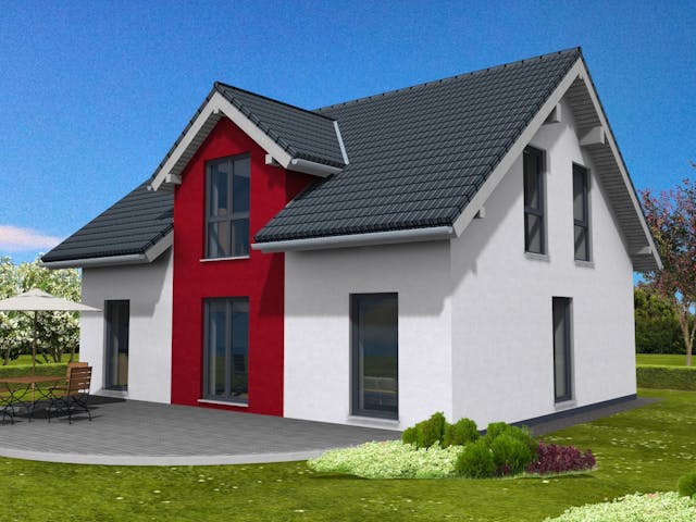 Fertighaus Ambiente 151 von Suckfüll Energiesparhaus Schlüsselfertig ab 403538€, Satteldach-Klassiker Außenansicht 1