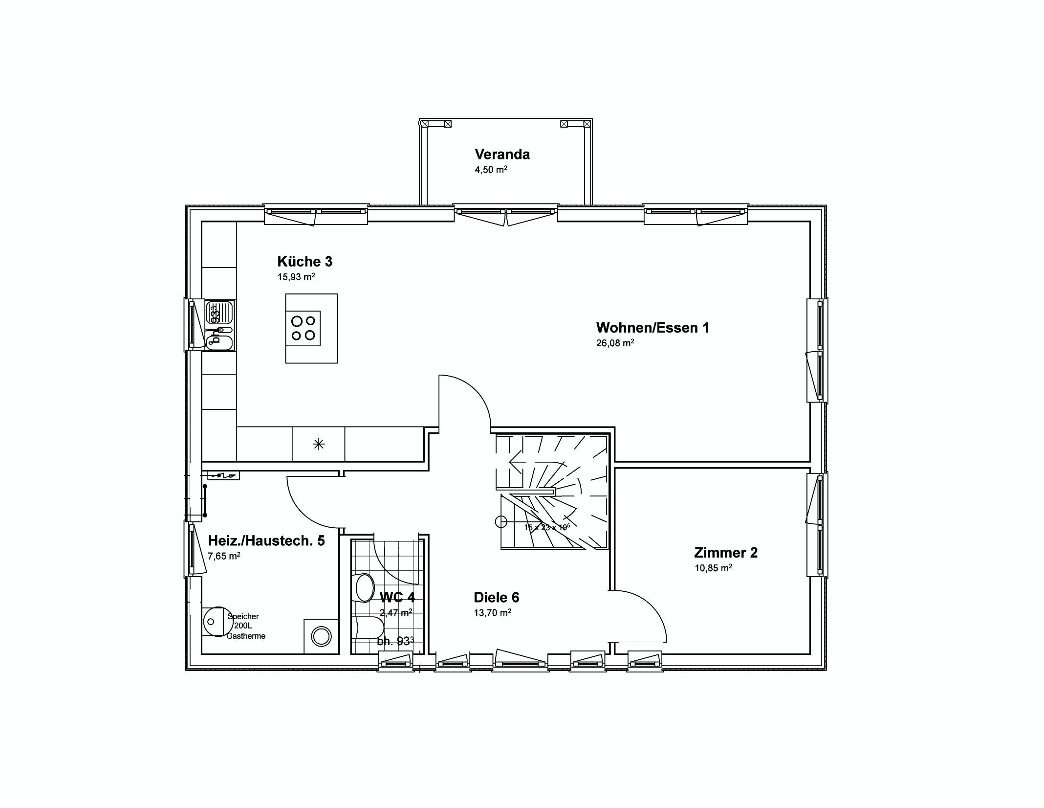 Fertighaus Amrum L von Danhaus Deutschland, Satteldach-Klassiker Grundriss 2
