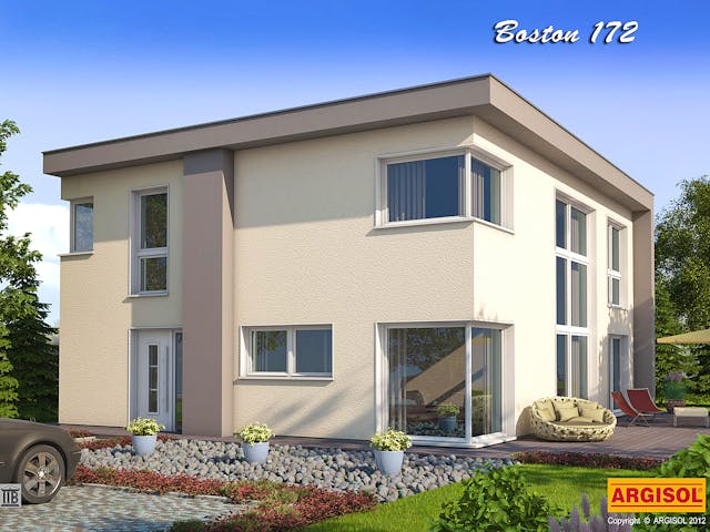 Massivhaus Boston von ARGISOL-Bausysteme Bausatzhaus ab 58390€, Cubushaus Außenansicht 1