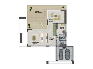 Massivhaus Chicago von ARGISOL-Bausysteme Bausatzhaus ab 89710€, Cubushaus Grundriss 1