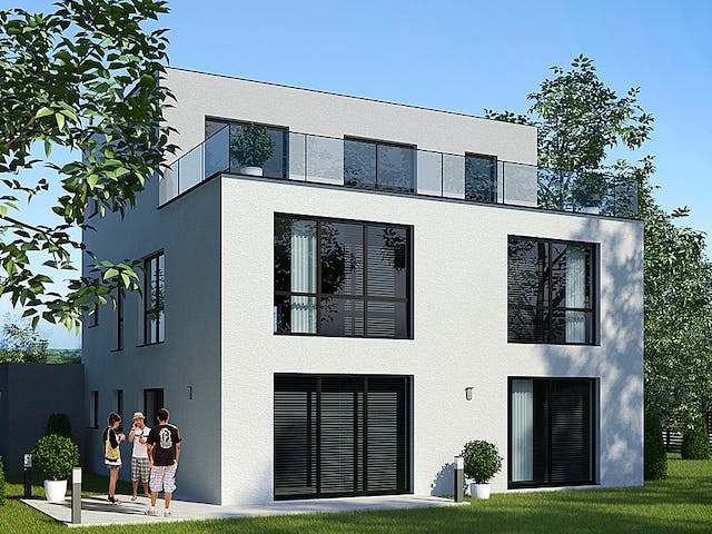 Massivhaus Franklin von ARGISOL-Bausysteme Bausatzhaus ab 91470€, Cubushaus Außenansicht 2