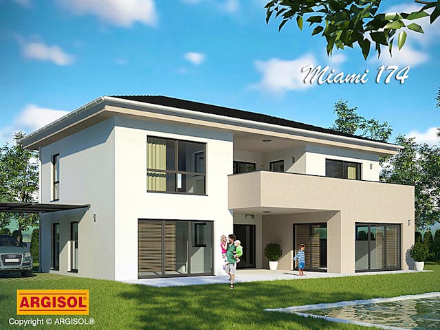 Massivhaus Miami von ARGISOL-Bausysteme Bausatzhaus ab 55880€, Stadtvilla Außenansicht 1