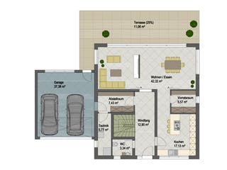 Massivhaus San Diego von ARGISOL-Bausysteme Bausatzhaus ab 86010€, Cubushaus Grundriss 1