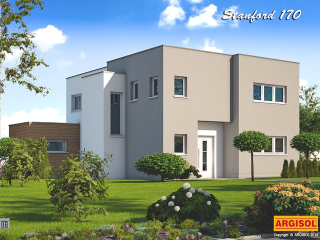 Massivhaus Stanford von ARGISOL-Bausysteme Bausatzhaus ab 58110€, Cubushaus Außenansicht 1