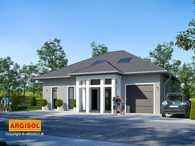 Massivhaus Villa Madrid von ARGISOL-Bausysteme Bausatzhaus ab 42650€, Stadtvilla Außenansicht 1