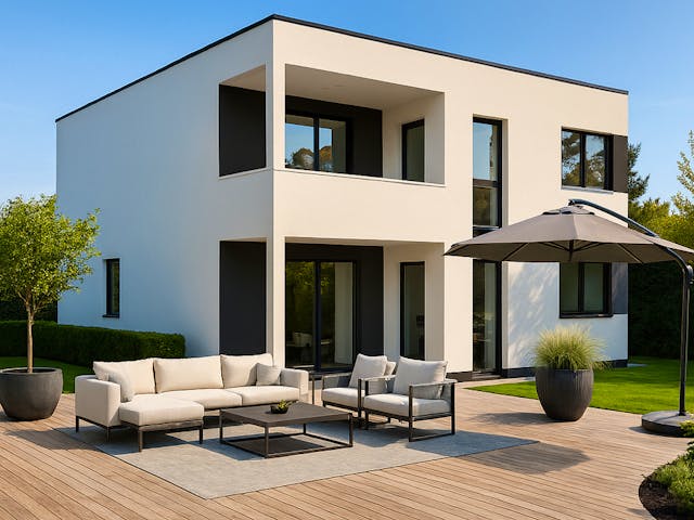 Massivhaus Flachdach 161 von ASL Wohnungsbau Schlüsselfertig ab 394196€, Cubushaus Außenansicht 1 Massivhaus Flachdach 161 von ASL Wohnungsbau Schlüsselfertig ab 394196€, Cubushaus Außenansicht 1