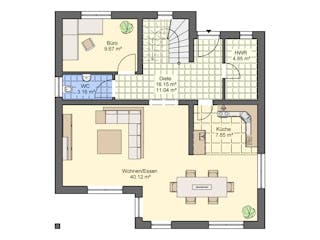 Massivhaus Flachdach 161 von ASL Wohnungsbau Schlüsselfertig ab 394196€, Cubushaus Grundriss 1