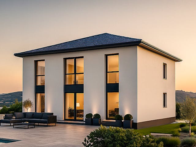 Massivhaus Stadtvilla 170 von ASL Wohnungsbau Schlüsselfertig ab 377493€, Stadtvilla Außenansicht 1