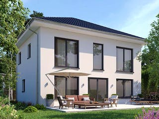 Massivhaus Opus von AUREA Massivhaus, Stadtvilla Außenansicht 1