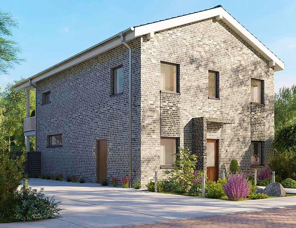 Massivhaus Sella von AUREA Massivhaus, Satteldach-Klassiker Außenansicht 1