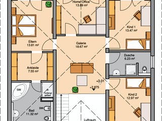 Massivhaus Stadtvilla Aurelio von Kern-Haus Schlüsselfertig ab 574900€, Stadtvilla Grundriss 2