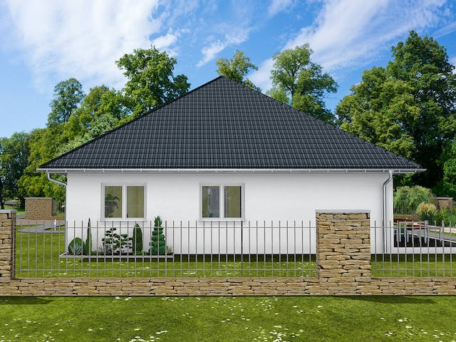 Massivhaus Amelie von AVOS Hausbau Schlüsselfertig ab 320250€, Bungalow Außenansicht 3