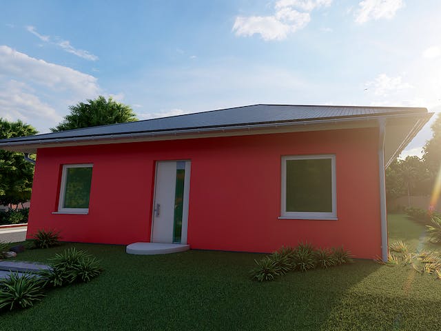 Massivhaus Enzian von AVOS Hausbau Schlüsselfertig ab 211500€, Bungalow Außenansicht 2