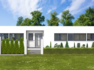 Massivhaus Marienblüte von AVOS Hausbau Schlüsselfertig ab 374850€, Bungalow Außenansicht 4