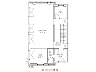 Massivhaus Braunschweig von Aye-Bau Schlüsselfertig ab 355700€, Satteldach-Klassiker Grundriss 1