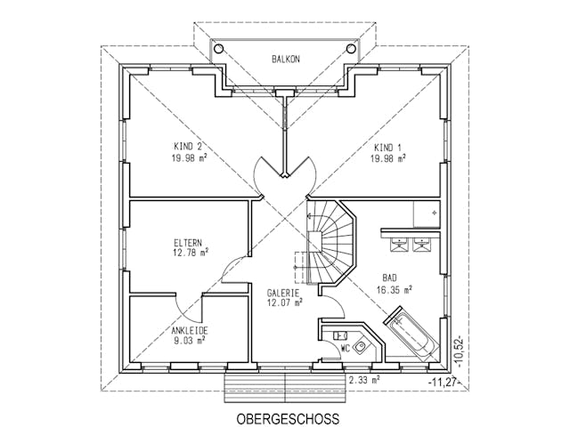 Massivhaus Grunewald von Aye-Bau Schlüsselfertig ab 457500€, Stadtvilla Grundriss 2