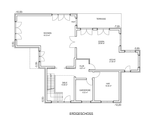 Massivhaus Schlachtensee von Aye-Bau Schlüsselfertig ab 871800€, Stadtvilla Grundriss 1