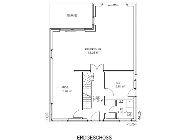 Massivhaus Weimar von Aye-Bau Schlüsselfertig ab 452600€, Cubushaus Grundriss 1