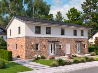 Massivhaus Haus Rostock (2 WE) von ROTH MASSIVHAUS Schlüsselfertig ab 599800€, Satteldach-Klassiker Außenansicht 2