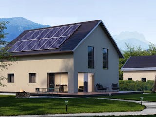 Fertighaus Bestseller Family 140 von BoHolz Haus Schlüsselfertig ab 415759€, Satteldach-Klassiker Außenansicht 1