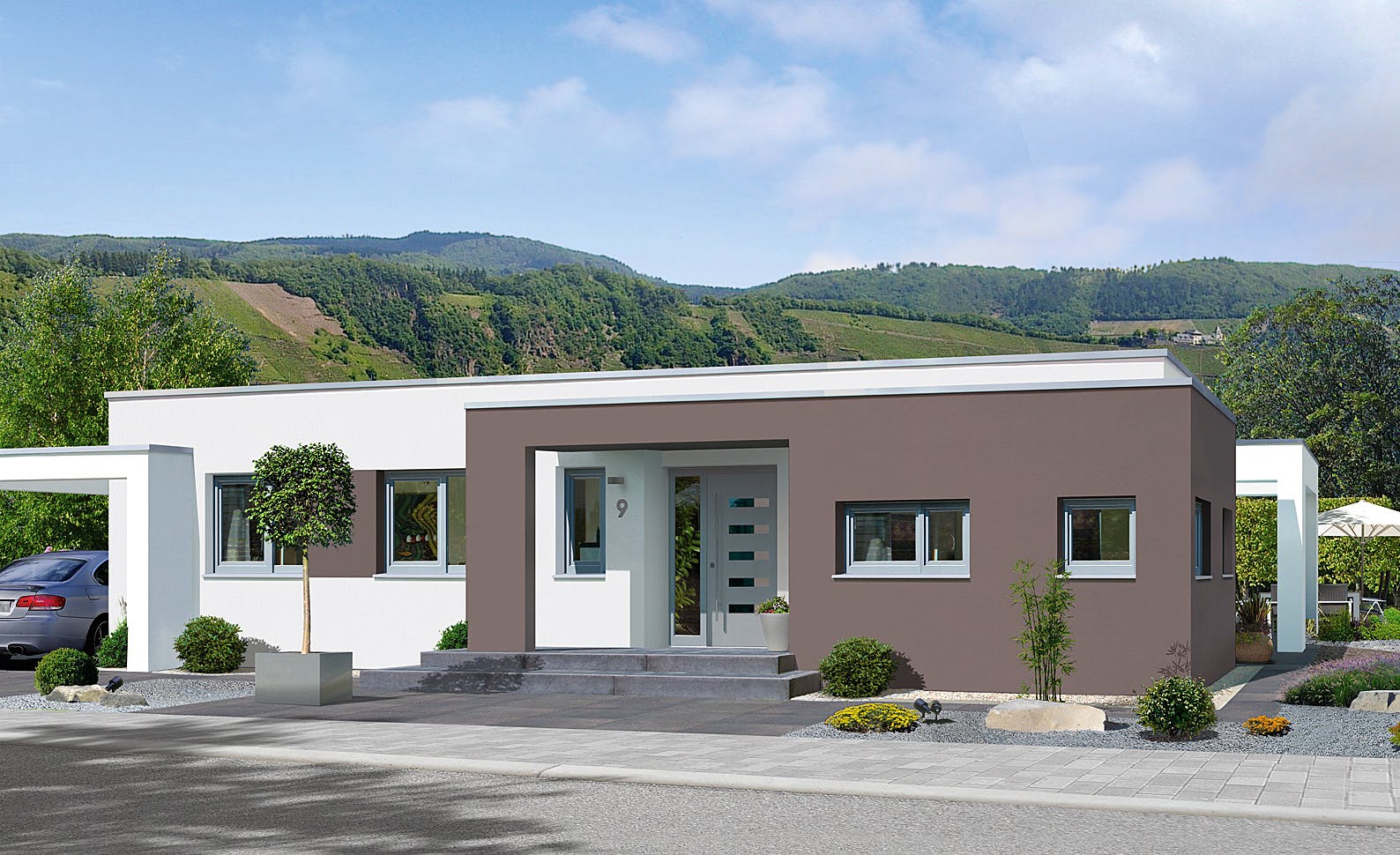 Fertighaus Karismo von FINGERHUT-HAUS Schlüsselfertig ab 409314€, Bungalow Außenansicht 1