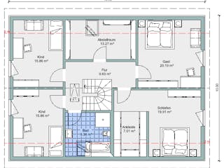 Fertighaus Bestseller Plus 223 von BoHolz Haus Schlüsselfertig ab 554445€, Satteldach-Klassiker Grundriss 2