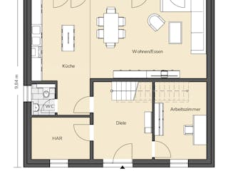 Massivhaus Stadtvilla 240 von BRALE Bau, Stadtvilla Innenansicht 1