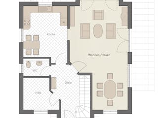 Massivhaus Landhaus 142 von ROTH MASSIVHAUS, Satteldach-Klassiker Grundriss 1