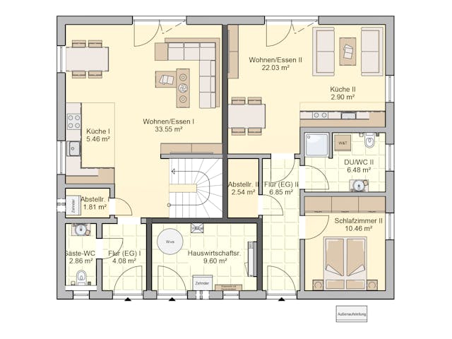 Fertighaus Junto 190 von Fingerhut Haus Schlüsselfertig ab 586552€, Satteldach-Klassiker Grundriss 1