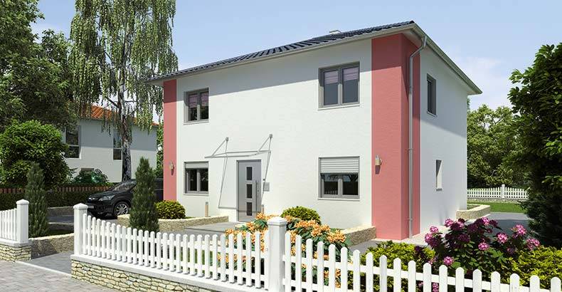 Massivhaus Bari von HELMA MASSIVHAUS Schlüsselfertig ab 335350€, Stadtvilla Außenansicht 1