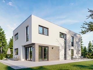 Massivhaus Einfamilienhaus Berlin von BauArt Massivbau, Cubushaus Außenansicht 3