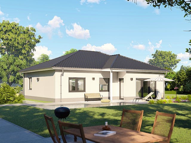 Massivhaus Bungalow Cannes von BauArt Massivbau, Bungalow Außenansicht 1