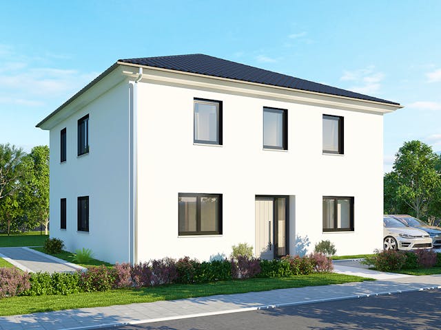 Massivhaus Stadtvilla SV155 Basis von Baudirekt, Stadtvilla Außenansicht 1