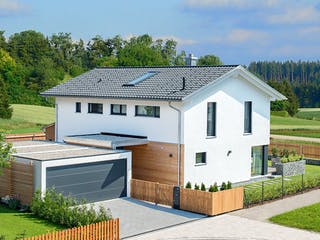 Fertighaus Herb - Kundenhaus von Bau-Fritz Schlüsselfertig ab 645000€, Satteldach-Klassiker Außenansicht 1