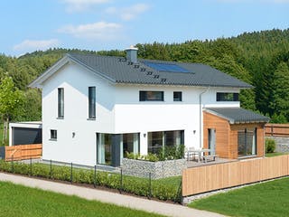 Fertighaus Herb - Kundenhaus von Bau-Fritz Schlüsselfertig ab 645000€, Satteldach-Klassiker Außenansicht 2