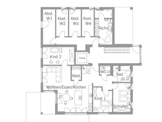 Fertighaus Mehrfamilienhaus Fink von Bau-Fritz - Mehrfamilienhäuser Schlüsselfertig ab 2700000€, Cubushaus Grundriss 1