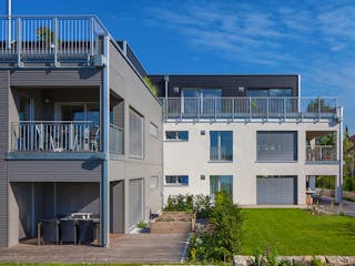 Fertighaus Mehrfamilienhaus Fluhr-Barth von Bau-Fritz - Mehrfamilienhäuser Schlüsselfertig ab 4125000€, Außenansicht 5