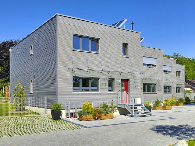 Fertighaus Mehrfamilienhaus Gardet von Bau-Fritz - Mehrfamilienhäuser Schlüsselfertig ab 595000€, Cubushaus Außenansicht 1 Fertighaus Mehrfamilienhaus Gardet von Bau-Fritz - Mehrfamilienhäuser Schlüsselfertig ab 595000€, Cubushaus Außenansicht 1